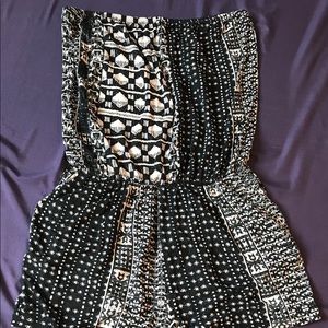 Forever 21 Aztec print strapless romper